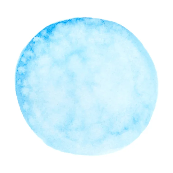Aquarelle Ronde Bleue Texture Peinture Isolée Sur Fond Blanc — Image vectorielle