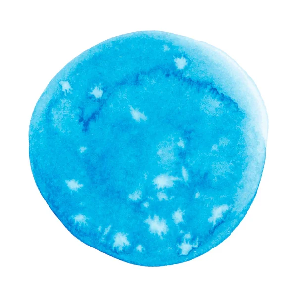 Redondo Azul Aquarela Pintura Textura Isolada Fundo Branco —  Vetores de Stock