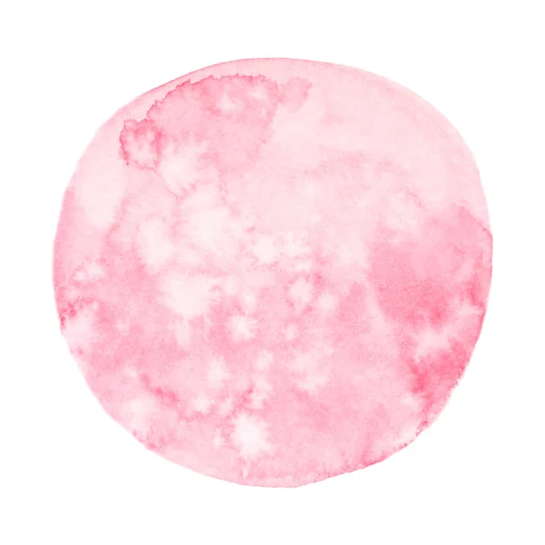 Aquarelle Ronde Rose Texture Peinture Isolée Sur Fond Blanc — Image vectorielle