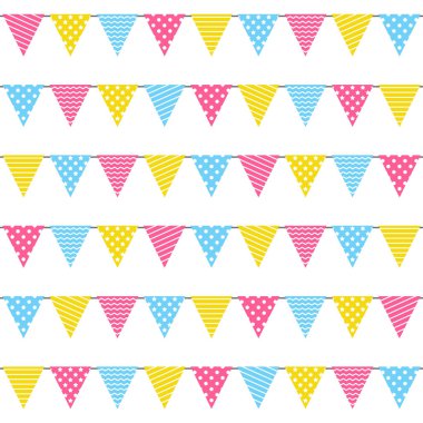 Doğum günü parti renk bayrakları ile sorunsuz desen