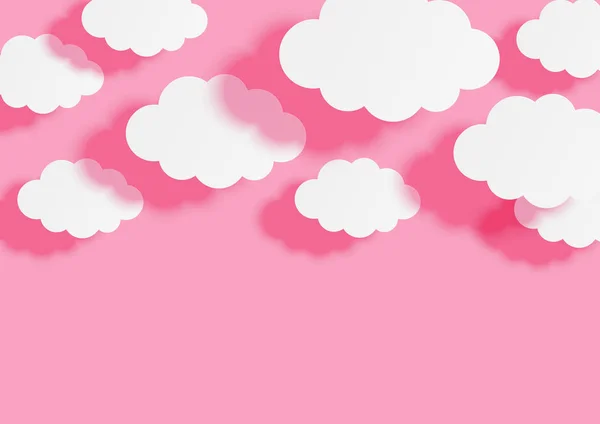 Papier Wolken Roze Hemel Achtergrond — Stockvector