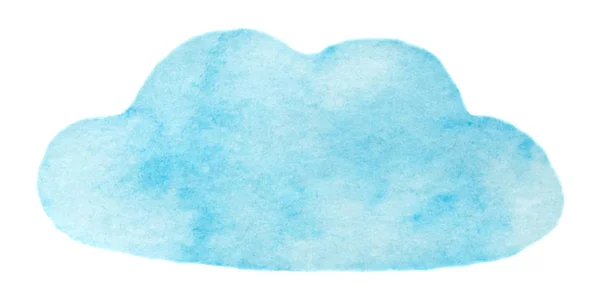 Azul Acuarela Pintura Nube Aislada Sobre Fondo Blanco — Archivo Imágenes Vectoriales