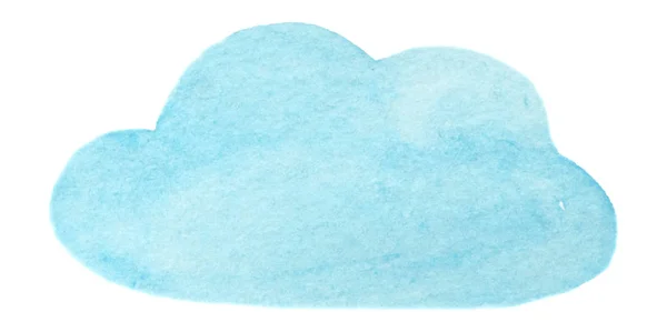 Azul Aquarela Pintura Nuvem Isolada Fundo Branco — Vetor de Stock