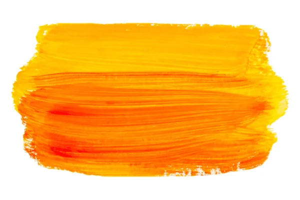 Textura Pintura Amarilla Naranja Aislada Sobre Fondo Blanco — Vector de stock