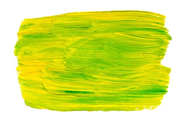 Textura Pintura Amarilla Verde Aislada Sobre Fondo Blanco — Vector de stock