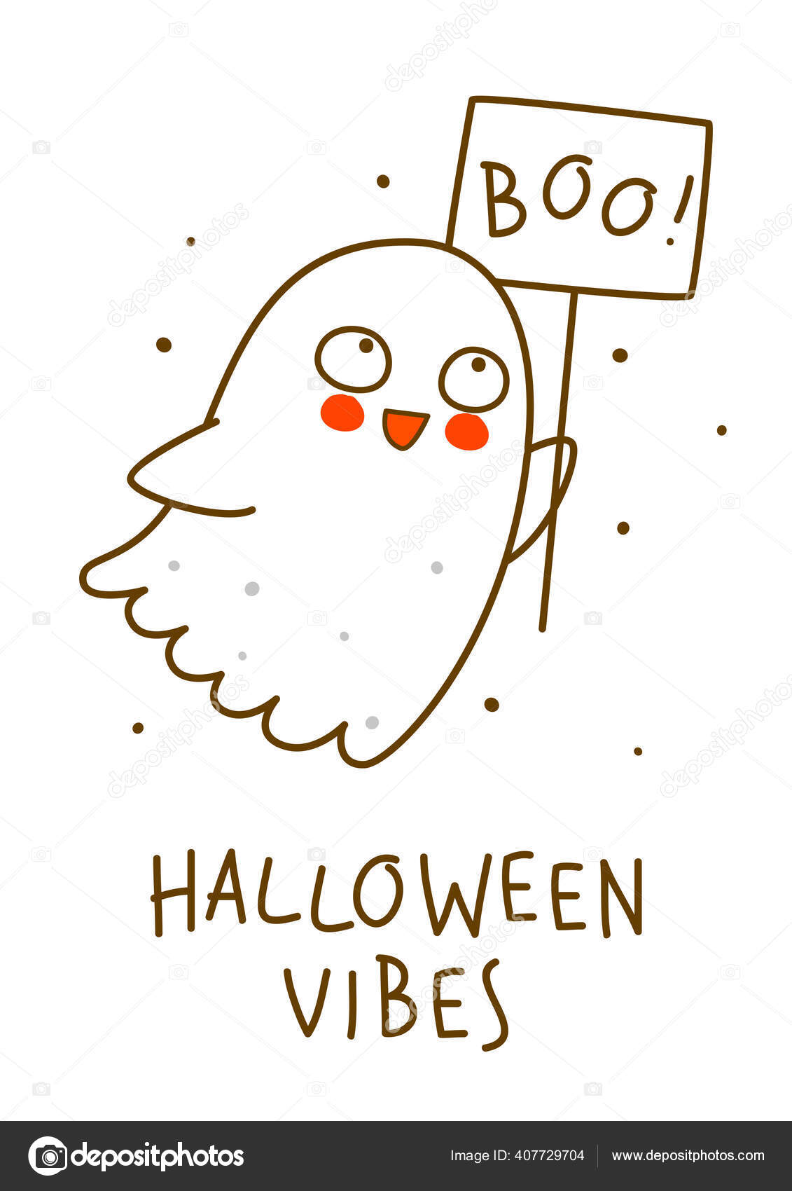 Fantasma De Desenho Animado Diz Boo Ilustração do Vetor