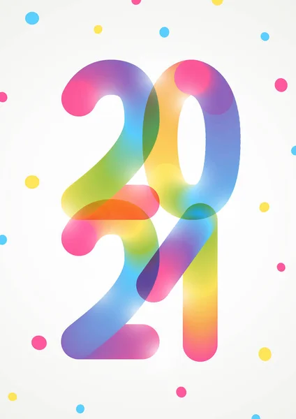Новогодняя Концепция Цветовыми Номерами 2021 Вертикальные Открытки Вашего Праздничного Дизайна — стоковый вектор