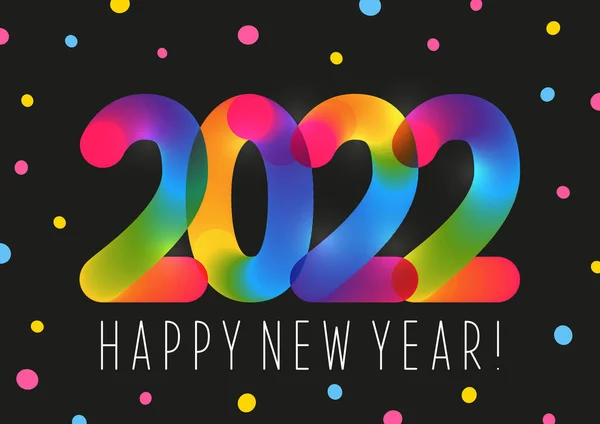 新年的概念与色彩2022的数字在黑暗的背景为您的假日设计 — 图库矢量图片