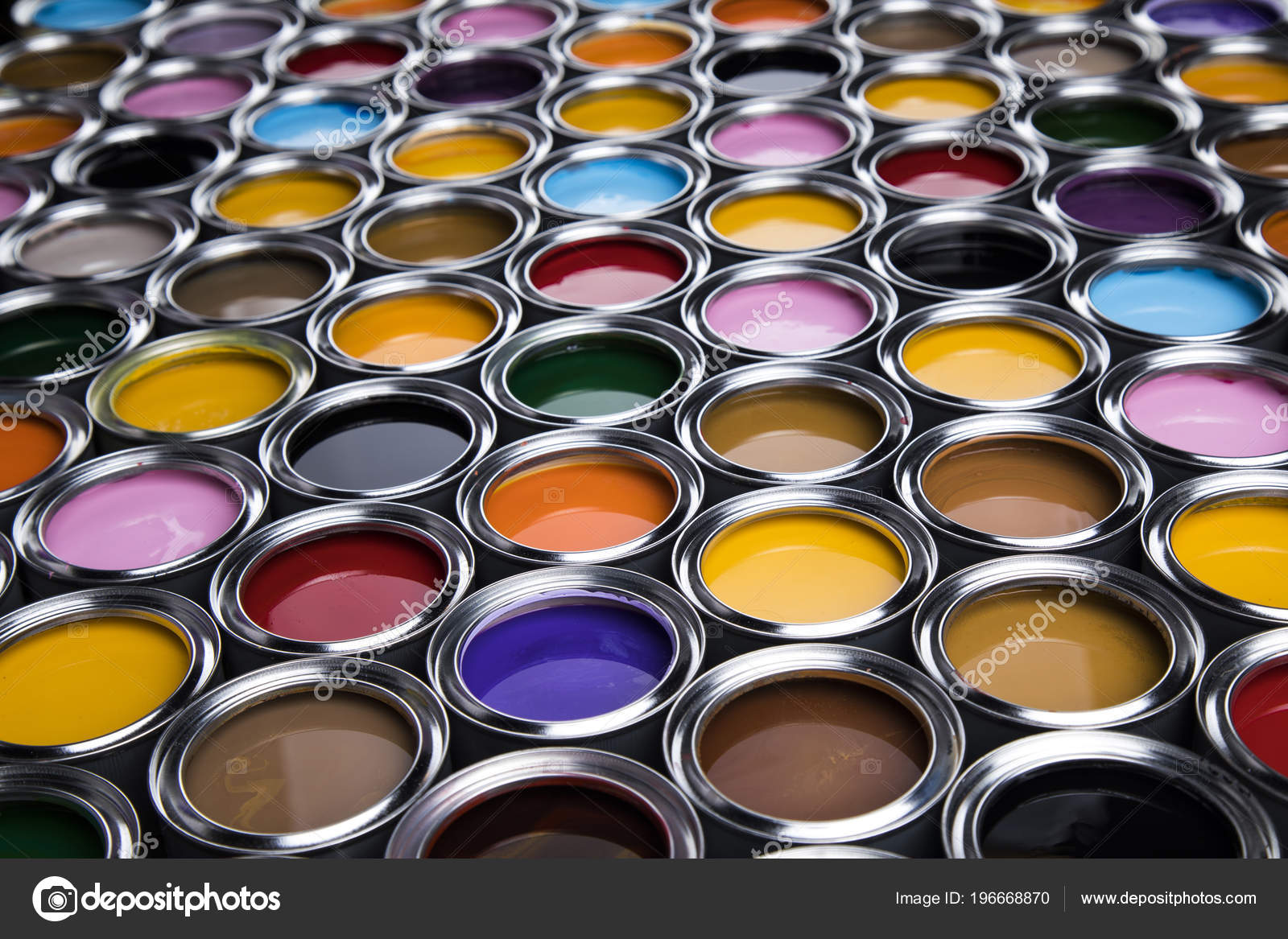 Full Buckets Rainbow Colored Oil Paint Stock Photo by ©JanPietruszka