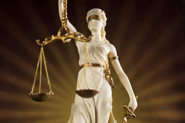 God Van Wet Standbeeld Van Vrouwe Justitia — Stockfoto