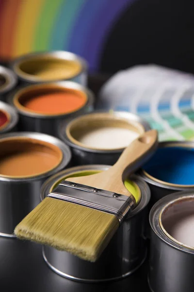 Paint Can Paintbrush — Stock Photo, Image