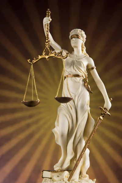 Gott Des Gesetzes Statue Der Dame Gerechtigkeit — Stockfoto