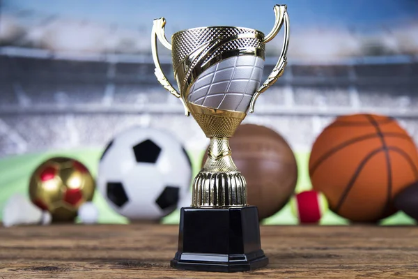 Troféu Realização Ganhando Fundo Esporte — Fotografia de Stock