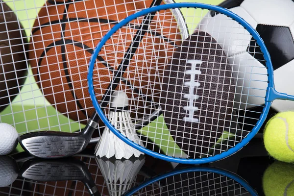 Sportutrustning Fotboll Tennis Basket — Stockfoto