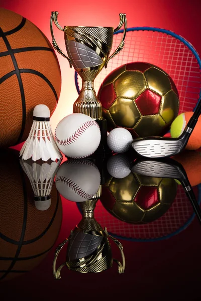 Balls Sport Trophy Championship Concept — Stock Photo, Image