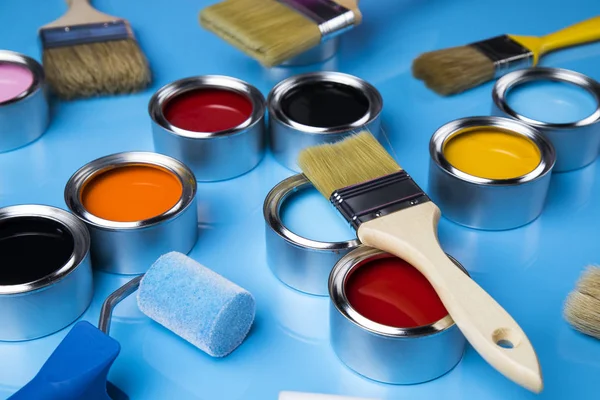 Paintbrush Cans Color — Stock Photo, Image