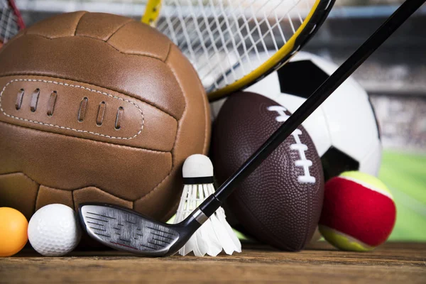 Cups Winners Award Sport Equipment Balls — Stock Photo, Image