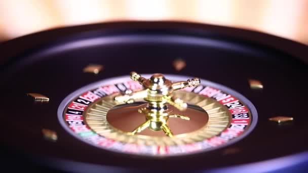 Rulett Kerék Fut Kaszinóban Póker Zseton — Stock videók