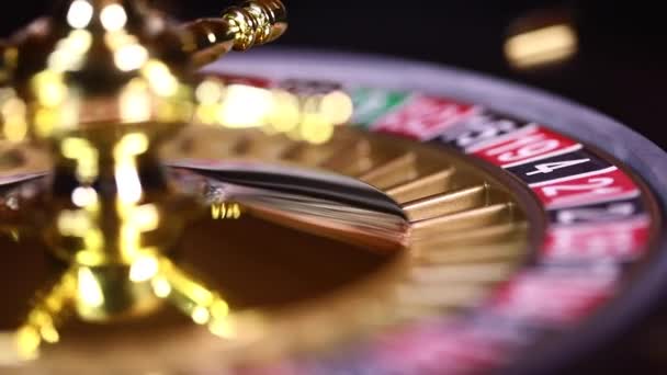 Roue Roulette Dans Casino Jetons Poker — Video