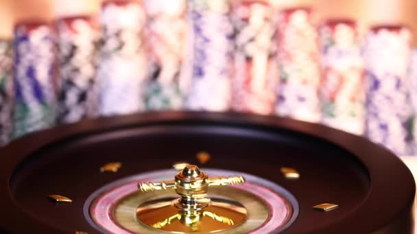 Roulette Rad Casino Poker Chips — Stockvideo