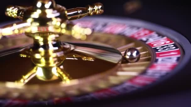 Rueda Ruleta Corriendo Casino Poker Chips — Vídeo de stock