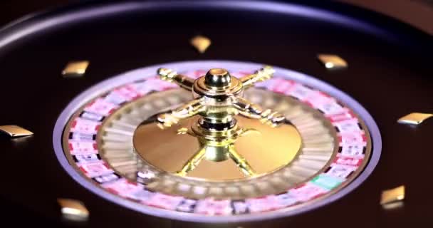 Roulette Wheel Running Casino — Stock Video