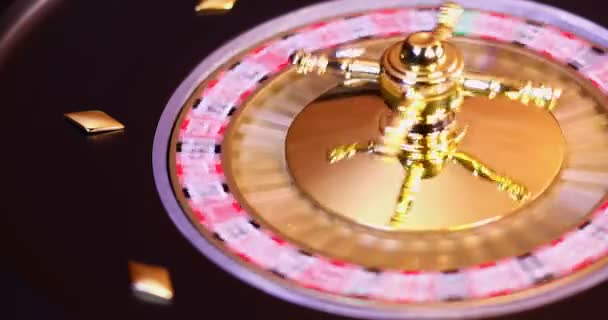 Колесо рулетки работает в казино Лицензионные Стоковые Видео