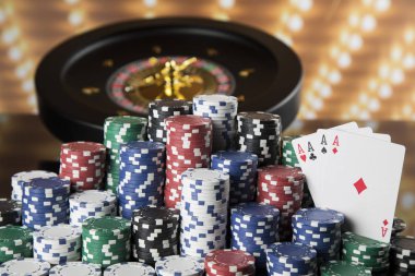 Rulet Oyun masada Poker fişleri