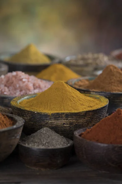 Variety Aromatic Spices Herbs Kitchen Table — Stock Photo, Image