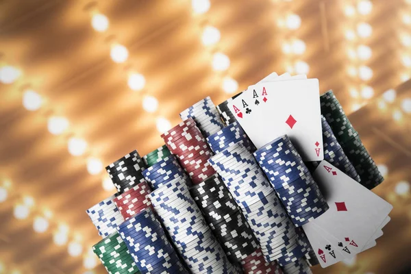 Classic Casino Poker Chips Background — Stock Photo, Image
