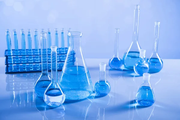 Лабораторні Дослідження Розробки Науковий Скляний Посуд Хімічного Експерименту — стокове фото