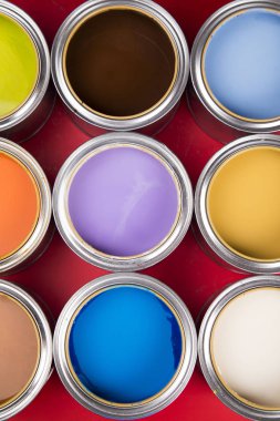 Palet, kırmızı arka plan boya renk