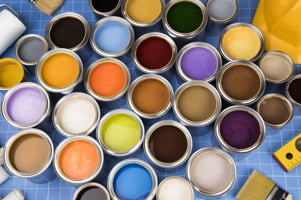 Arrière Plan Boîtes Peinture Multicolores — Photo