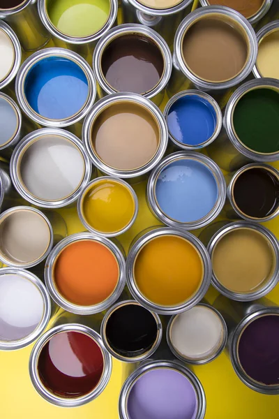 Tin Metal Cans Painting Background — Stock Photo, Image
