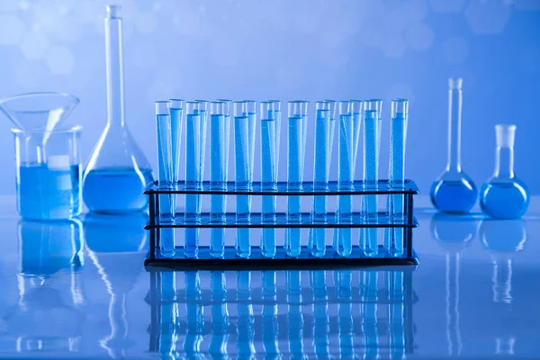 Laboratorio Investigación Desarrollo Vidrio Científico Para Experimento Químico —  Fotos de Stock