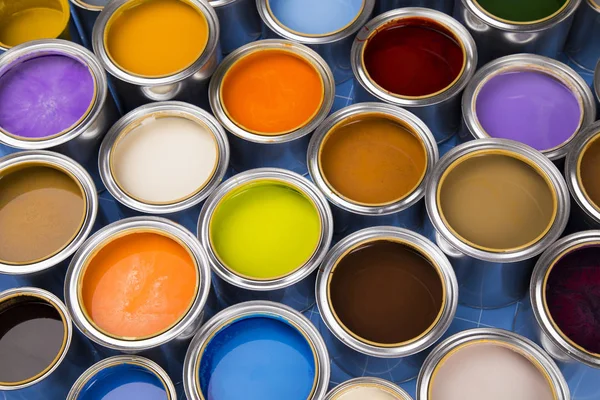 Palette Couleurs Des Pots Peinture — Photo