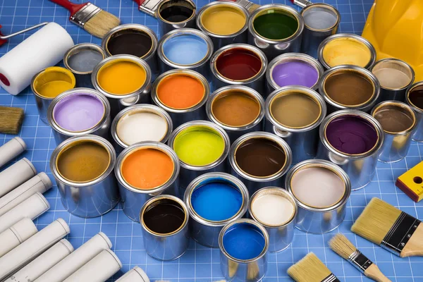 Arrière Plan Boîtes Peinture Multicolores — Photo