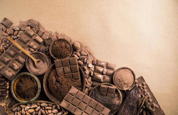 Latte Cioccolato Fondente Caramelle Dolce Sfondo — Foto Stock
