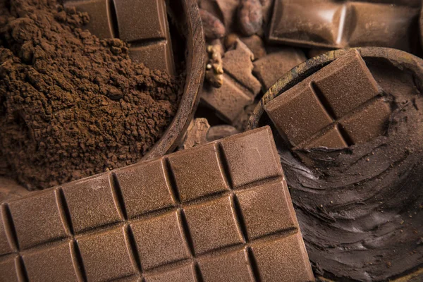 Baruri Ciocolată Bomboane Dulci Alimente Desert Fundal Hârtie Naturală — Fotografie, imagine de stoc