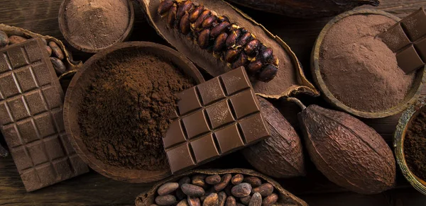 Cápsula Cacau Chocolate Bar Comida Sobremesa Fundo — Fotografia de Stock