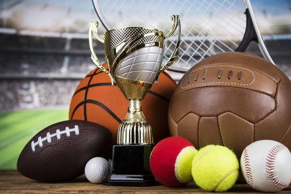 Balls Sports Equipment Winner Background — Stock Photo, Image