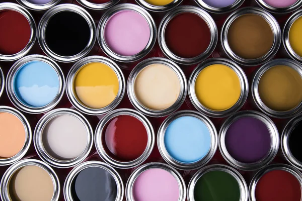 色絵具缶のコレクション — ストック写真