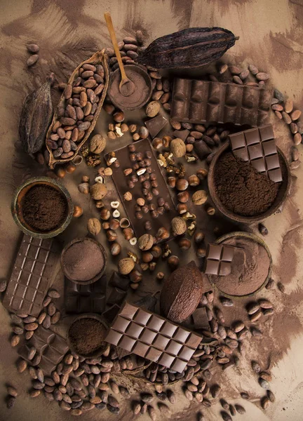 Chocolate Dulce Cacao Alimentos Fondo Postre Imagen De Stock