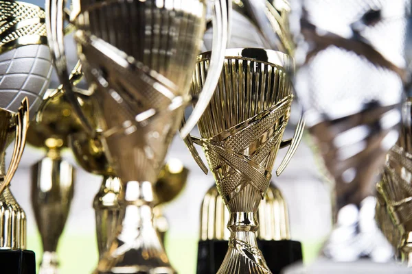 Ganador Premios Concepto Campeonato Copa Trofeo Sobre Fondo Deportivo — Foto de Stock