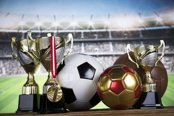 Troféu Vencedor Equipamento Desportivo Bolas — Fotografia de Stock