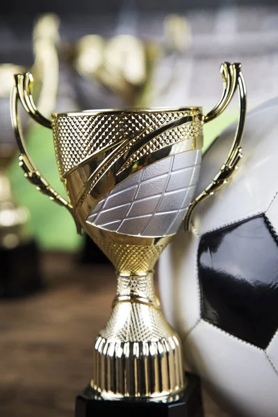 Beyaz Podyum Spor Arka Planında Kupa Kazananlar Ödülü — Stok fotoğraf