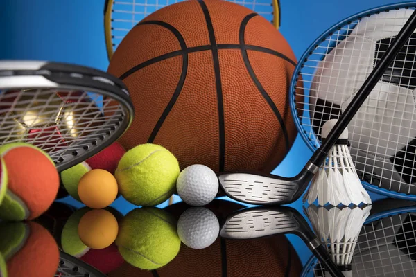 Sport equipment and balls background