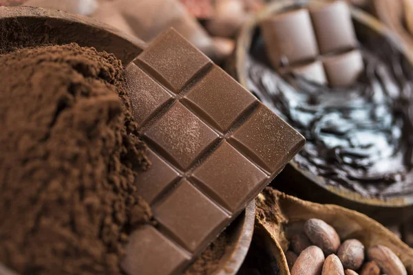 Bary Čokoláda Sladké Sladkosti Dezertní Jídlo Přírodním Papíře Pozadí — Stock fotografie
