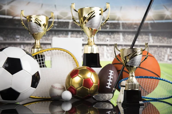Подиум Спортивных Наград Оборудования Мячей — стоковое фото