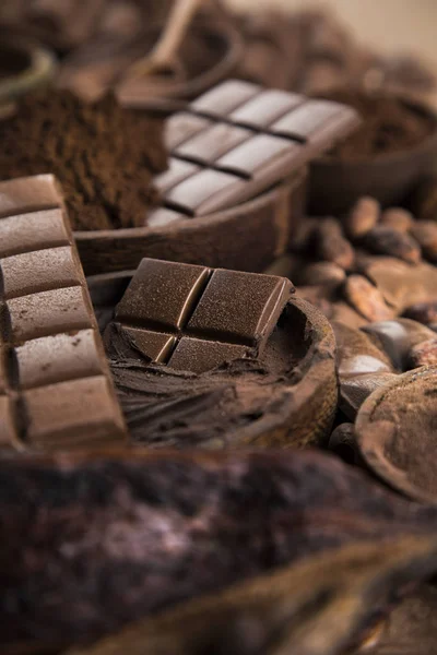 Бари Шоколад Цукерки Солодкі Десертна Їжа Фоні Натурального Паперу — стокове фото